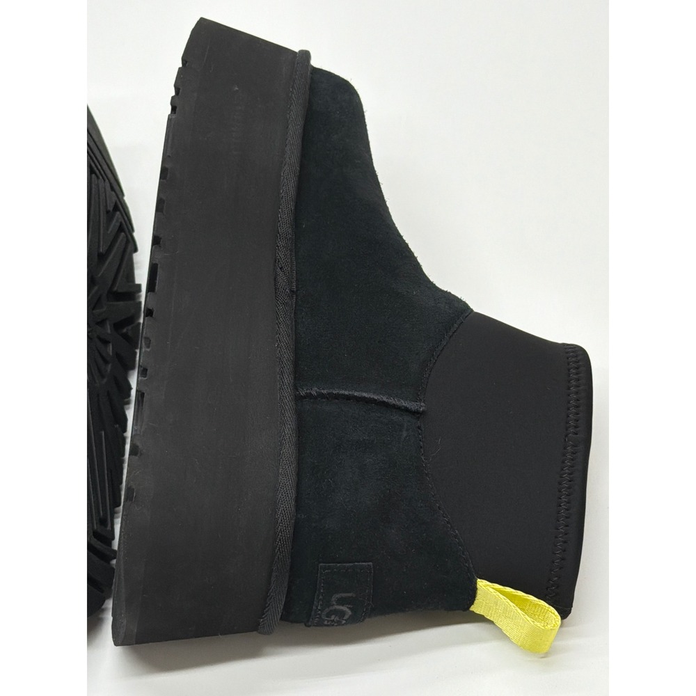 UGG Classic Dipper Platform Boots Black Suede Neoprene 1168170 Womens 6 NWOB - Picture 10 of 12